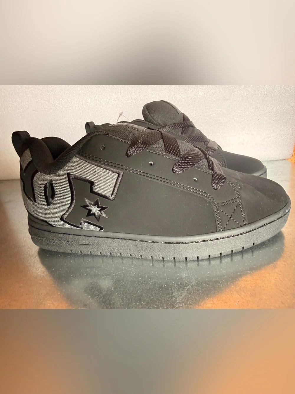 DC Men's Black Low-Top Skate Sneakers